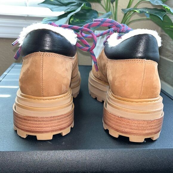 Schultz Lucille Faux Shearling Lined Ankle Boot In Hazel Size 7B NWOB - Picture 3 of 9